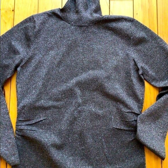 CHELSEA & THEODORE SHIMMERED SILK TURTLENECK M NWT - Picture 7 of 10